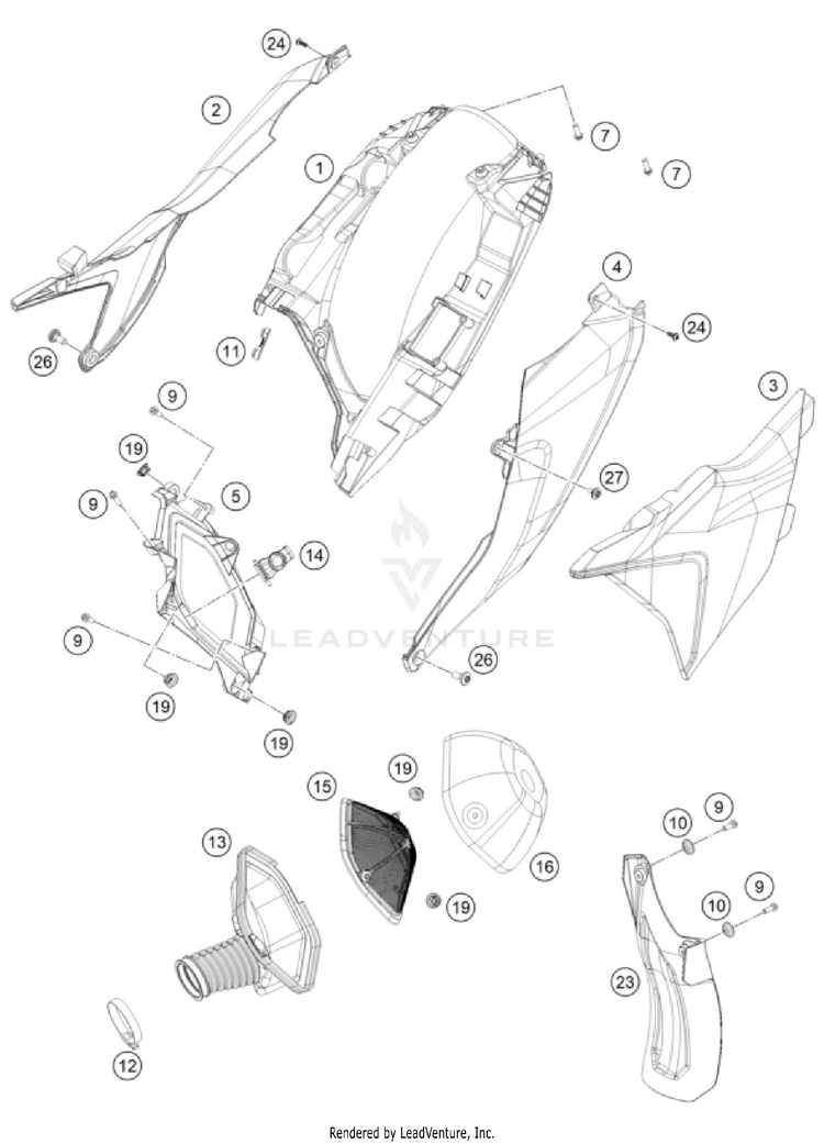 Air Filter 350 SX-F CHASSIS - 2025 Schematic
