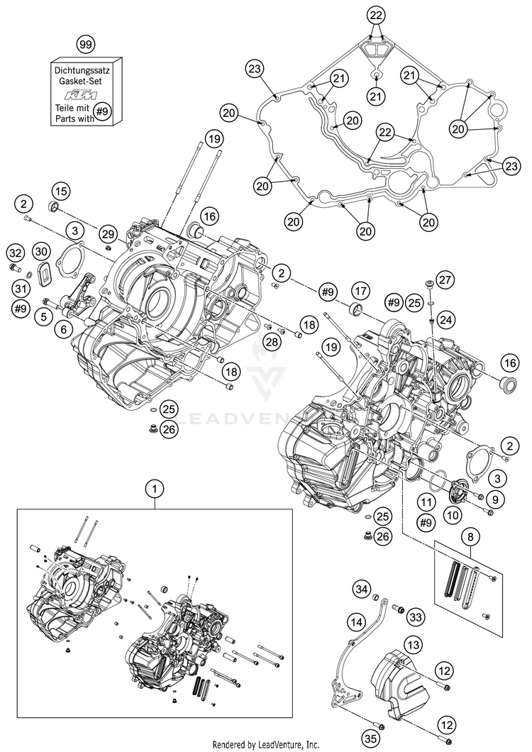 Engine Case 1290 SUPER ADVENTURE R ENGINE - 2020 Schematic