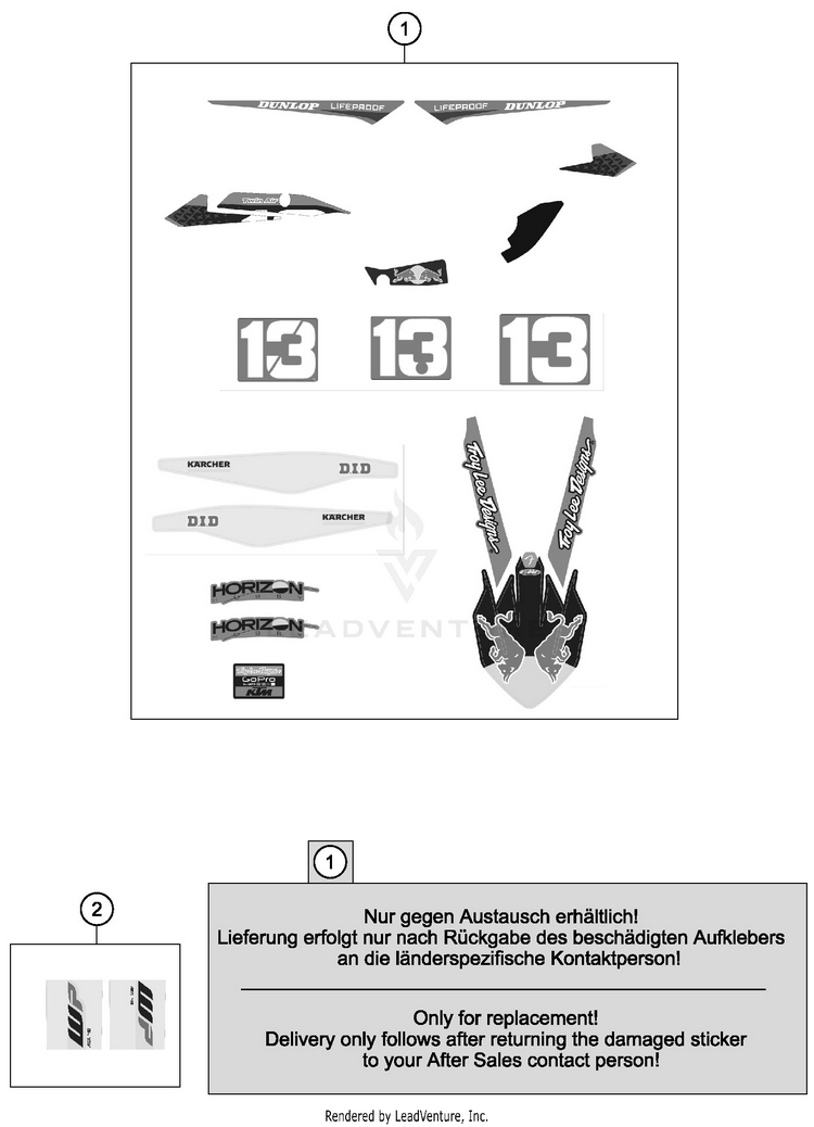 Decal 250 SX-F FACTORY EDITION Chassis - 2016 Schematic