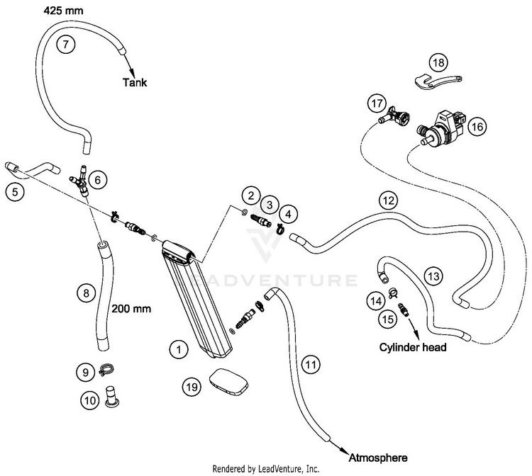 Evaporative Canister 450 EXC-F SIX DAYS CHASSIS - 2019 Schematic