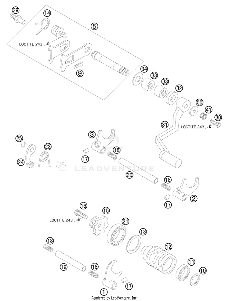 Shifting Mechanism 85 XC Engine - 2009 Schematic