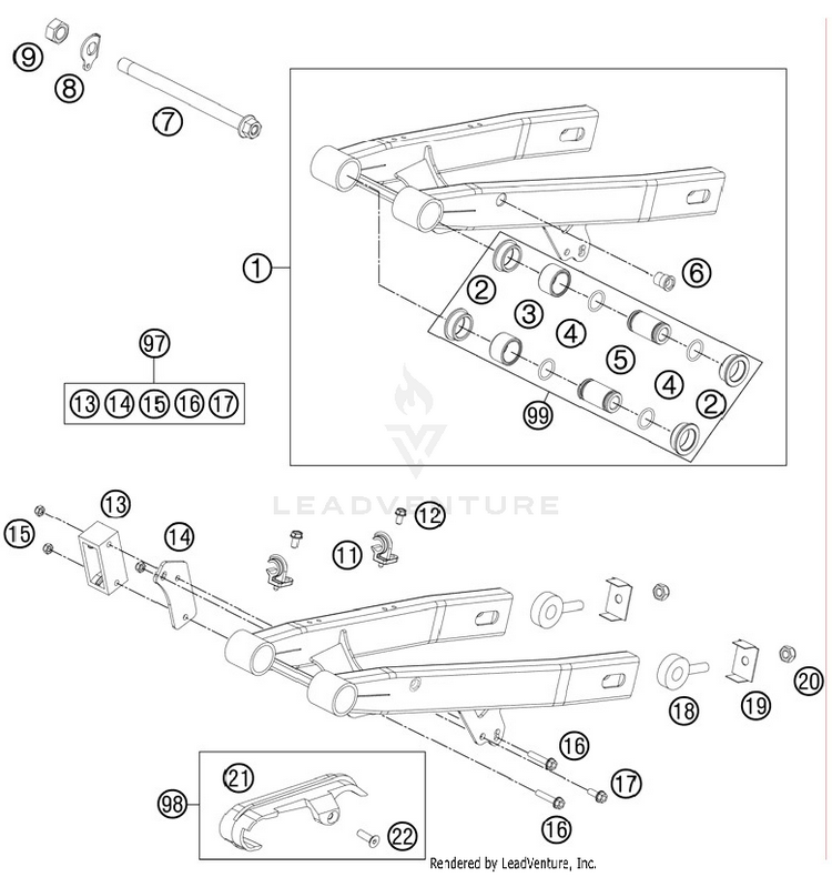 Swing Arm 50 SX Mini Chassis - 2012 Schematic