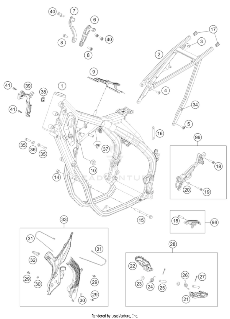 Frame 350 EXC-F CHASSIS - 2023 Schematic