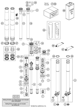 Front Fork Disassembled Schematic