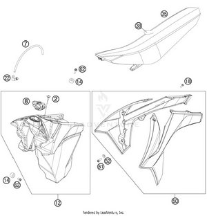 Tank, Seat, Cover Schematic
