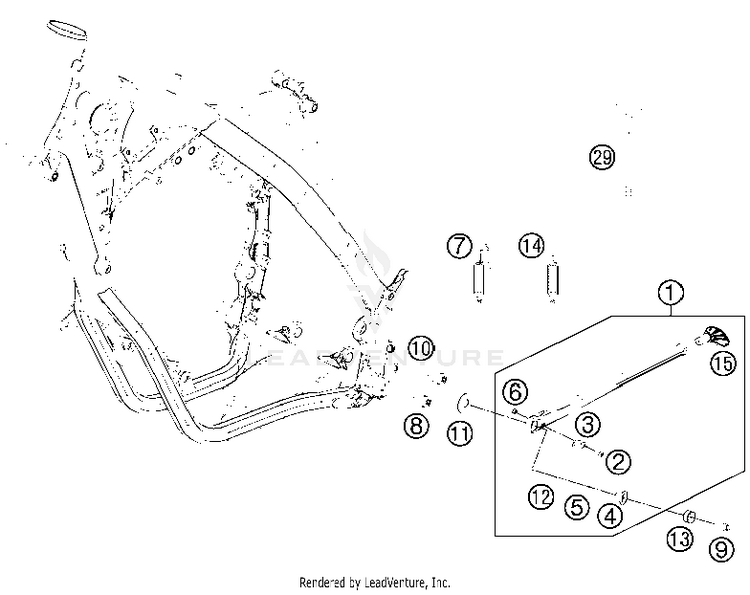 Side / Center Stand 150 XC USA Chassis - 2013 Schematic