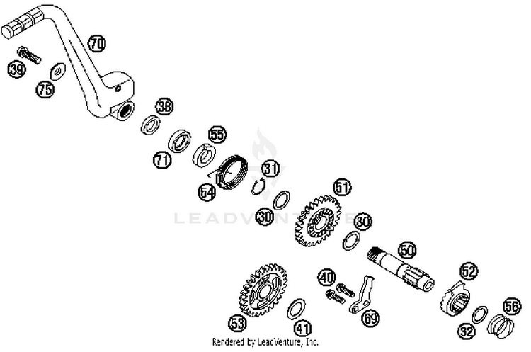 Kick Starter 150 XC Engine - 2014 Schematic
