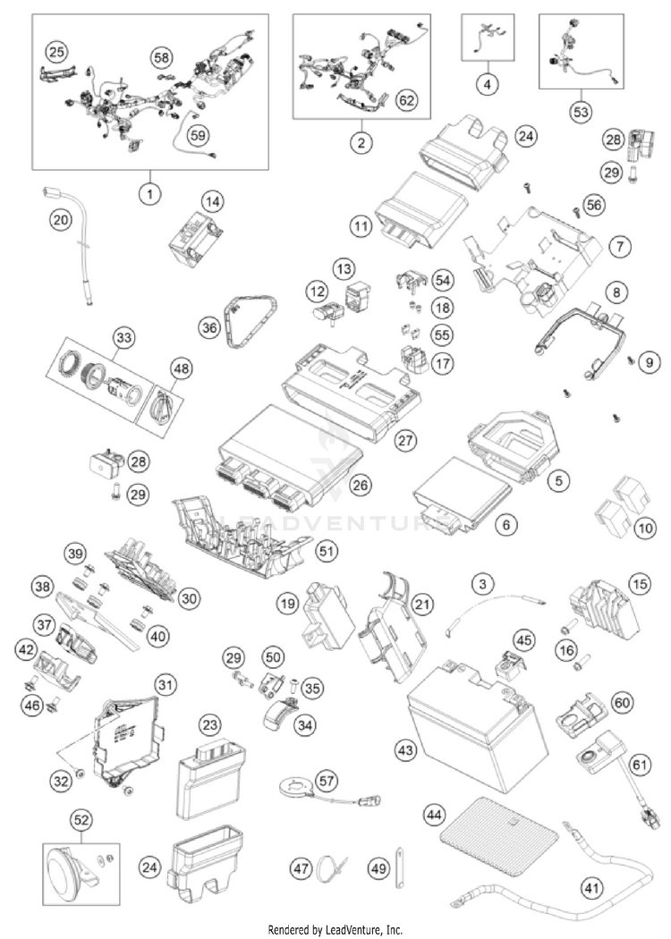 Wiring Harness 1290 SUPER DUKE GT, orange CHASSIS - 2023 Schematic