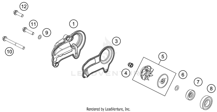 Water Pump 250 XC TPI ENGINE - 2020 Schematic