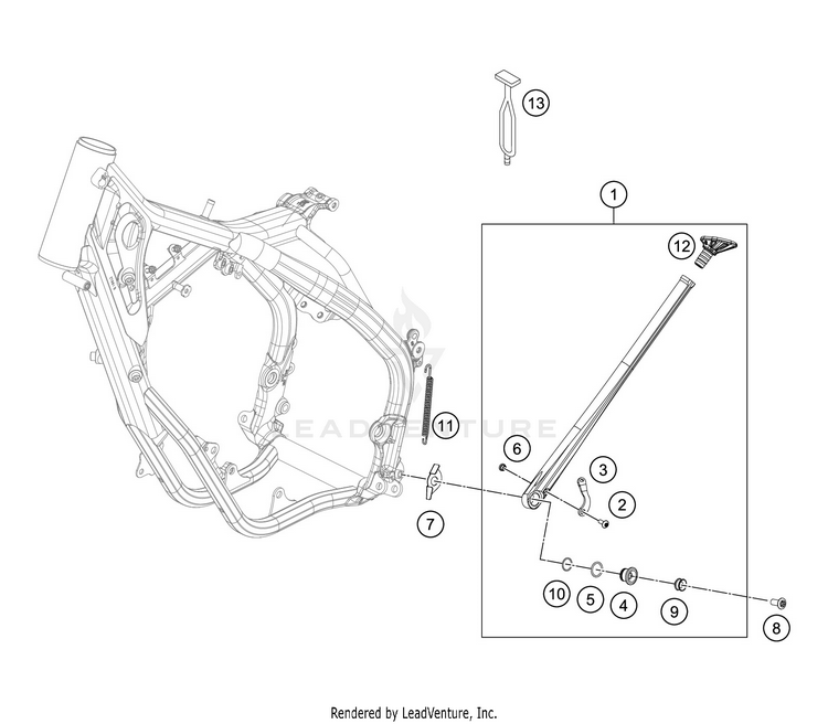 Side / Center Stand 250 XC TPI CHASSIS - 2020 Schematic