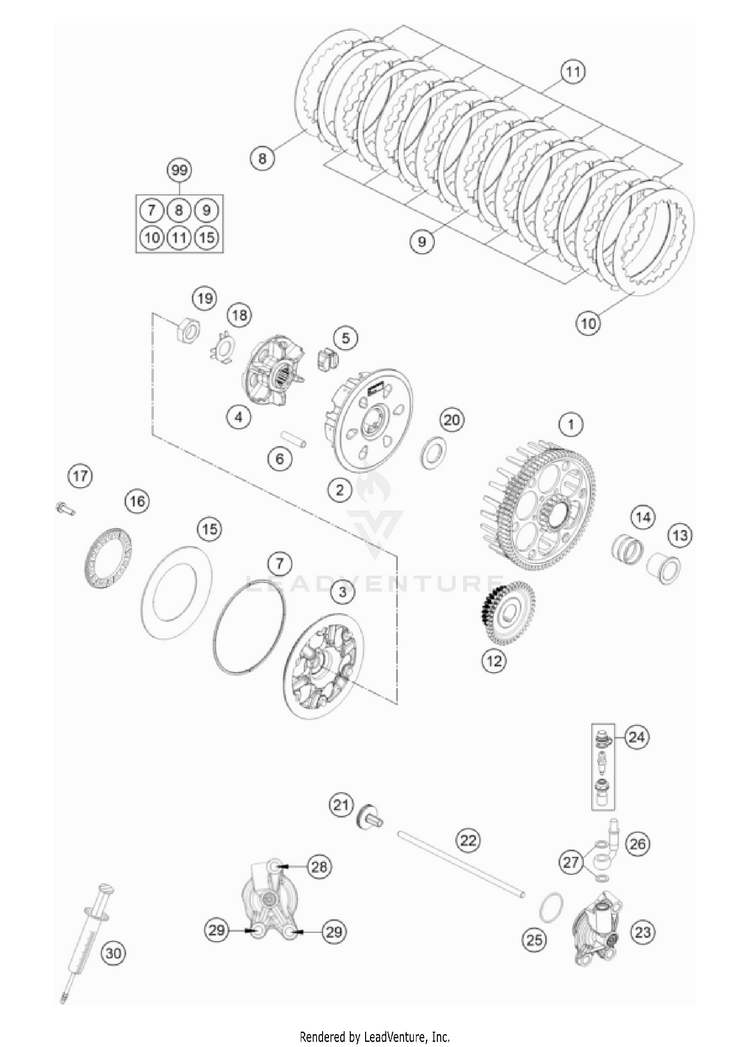 Clutch 300 XC TPI Engine - 2022 Schematic