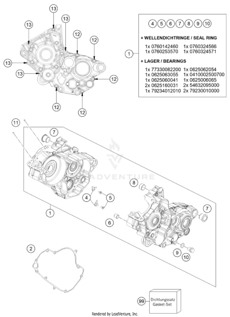 Engine Case 150 XC-W US ENGINE - 2024 Schematic