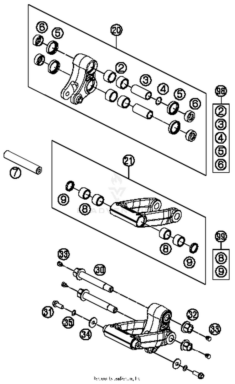 Pro Lever Linking 690 ENDURO R Chassis - 2016 Schematic