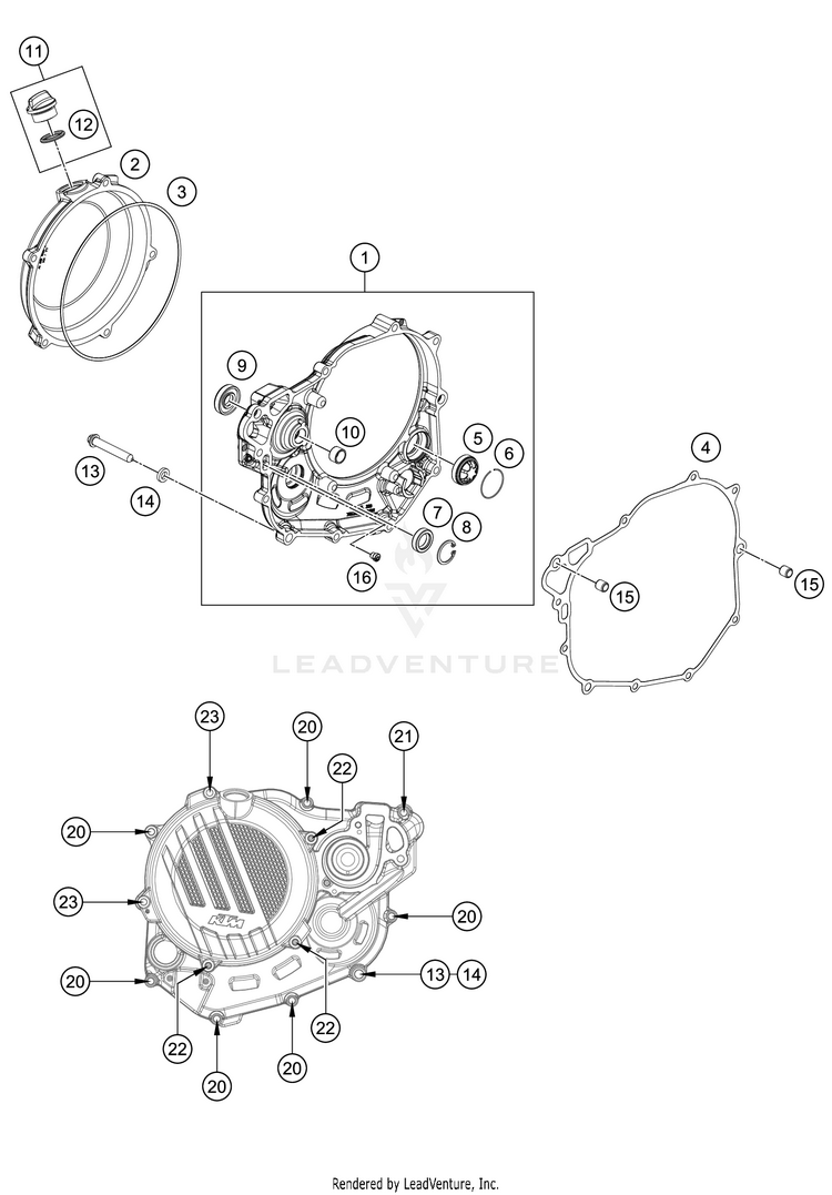 Clutch Cover 500 EXC-F 500 EXC-F SIX DAYS Engine - 2021 Schematic