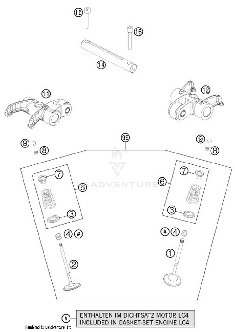 Valve Drive 690 ENDURO R ENGINE - 2017 Schematic