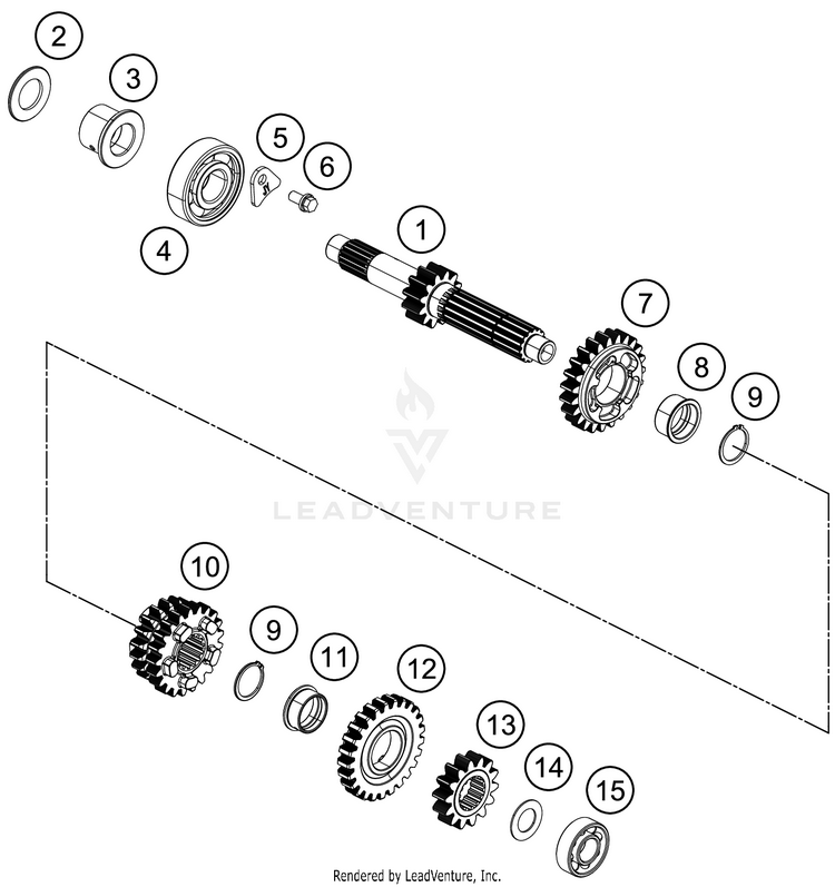 Transmission I - Main Shaft RC 390 ENGINE - 2018 Schematic