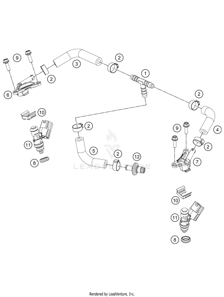 Fuel Distributor 250 XC-W TPI Engine - 2021 Schematic