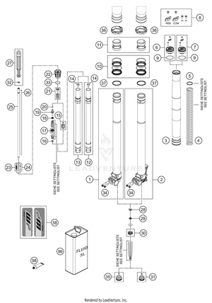 Front Fork Disassembled Schematic