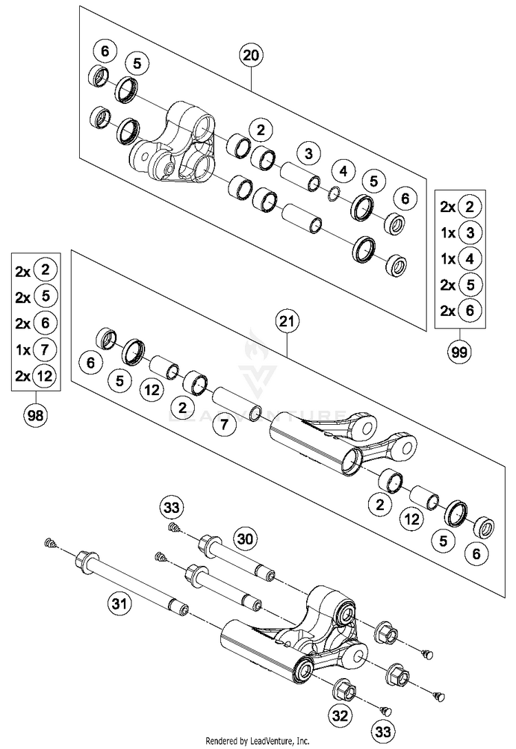 Pro Lever Linking 690 DUKE ORANGE CHASSIS - 2017 Schematic