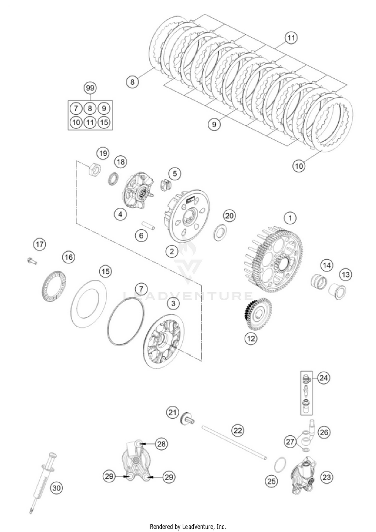 Clutch 250 XC-W ENGINE - 2026 Schematic