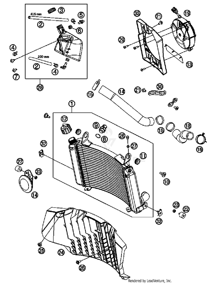 Cooling System 690 Enduro Engine - 2011 Schematic