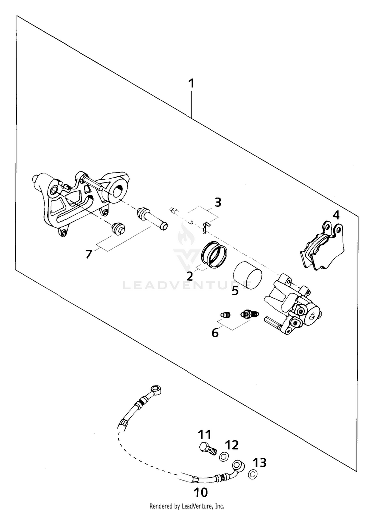 Brake Caliper Rear 640 LC4-E Chassis - 2000 Schematic
