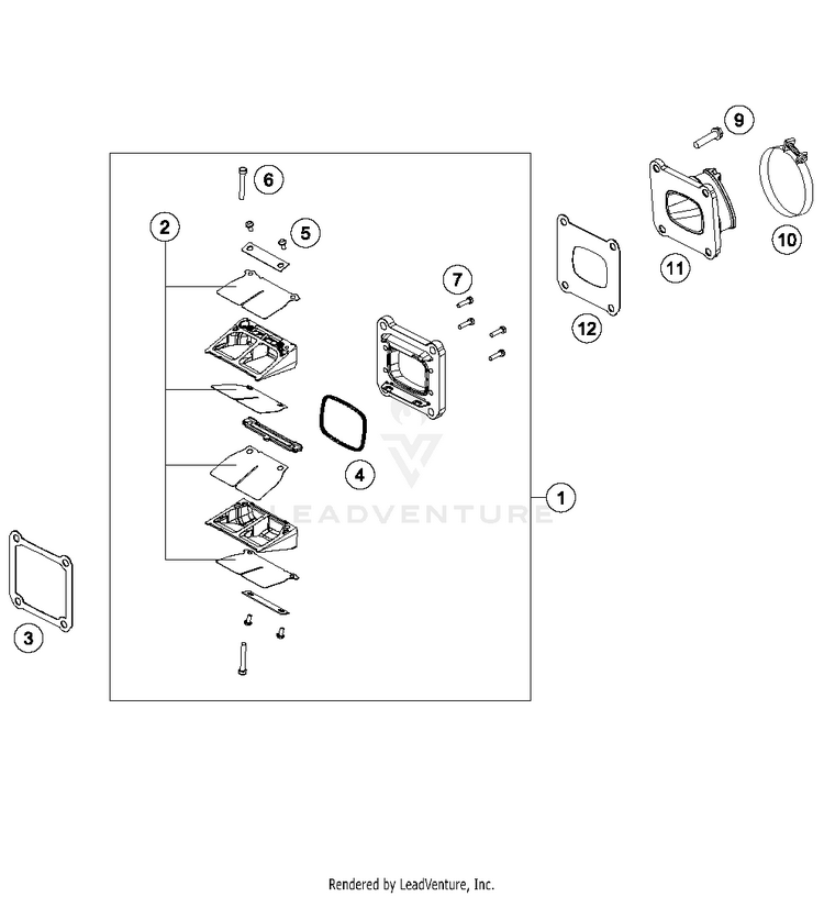 Reed Valve Case 250 XC-W TPI ENGINE - 2018 Schematic