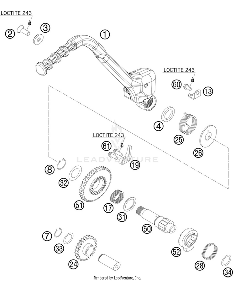 Kick Starter 300 XC Engine - 2011 Schematic