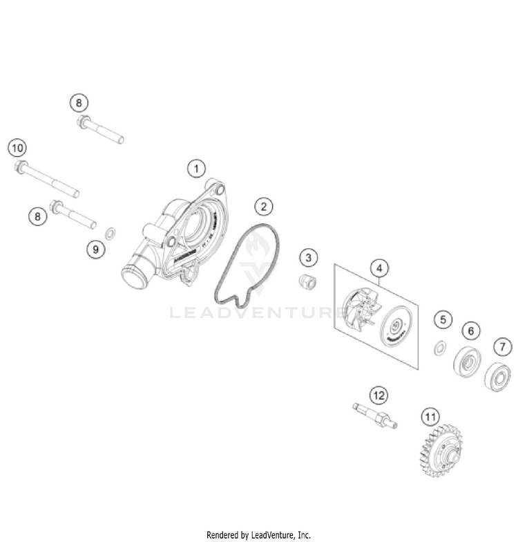 Water Pump 300 XC-W Factory Edition ENGINE - 2025 Schematic