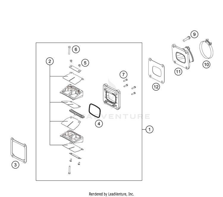 Reed Valve Case 300 XC ENGINE - 2018 Schematic