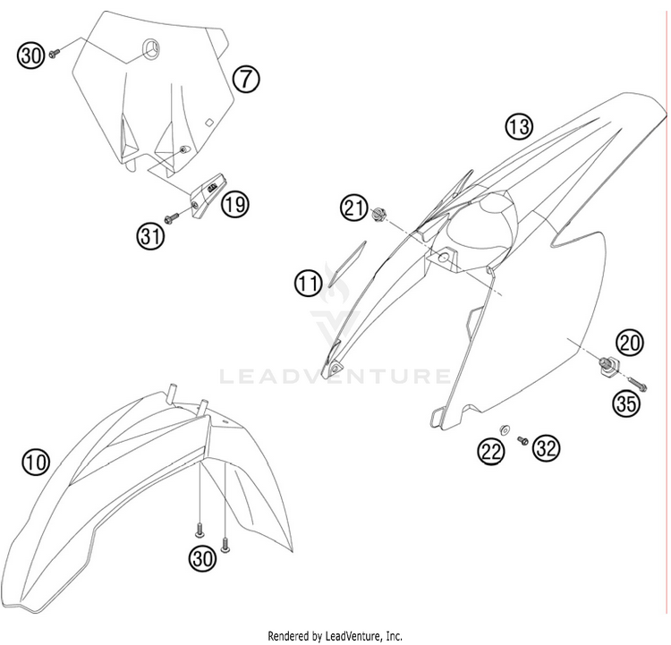 Mask, Fenders 105 SX Chassis - 2011 Schematic