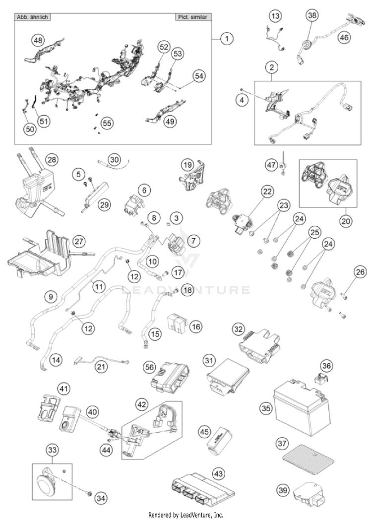 Wiring Harness 1390 SUPER DUKE R EVO, orange CHASSIS - 2024 Schematic