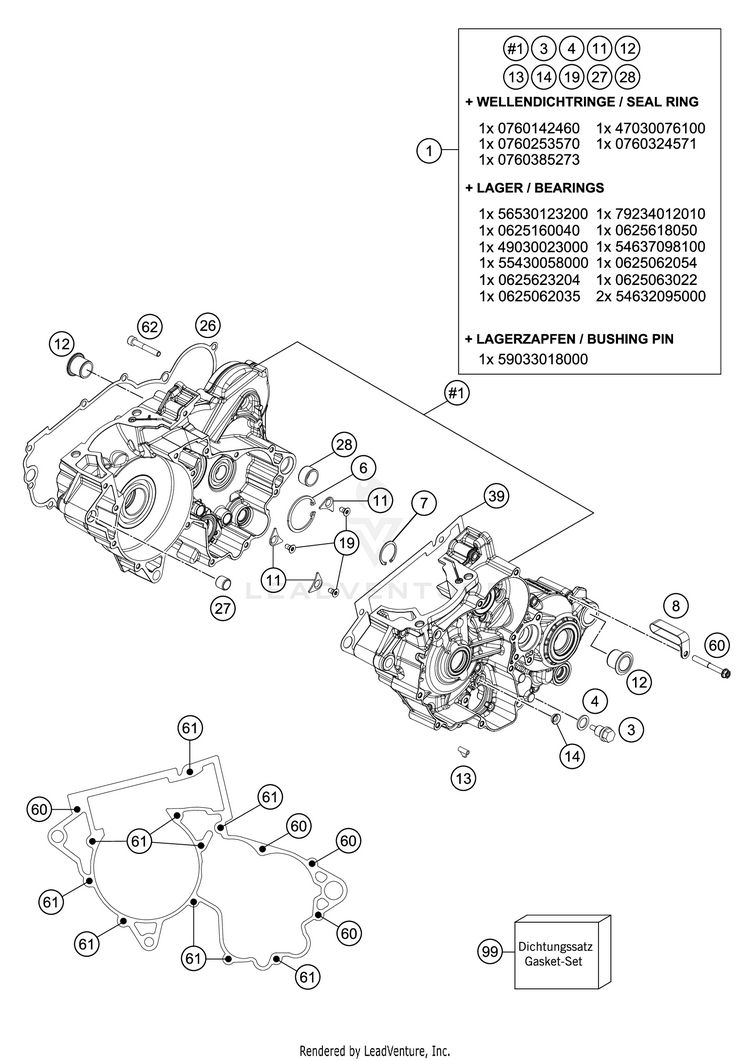 Engine Case 250 XC ENGINE - 2018 Schematic