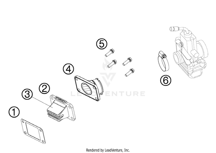 Reed Valve Case 65 XC Engine - 2009 Schematic