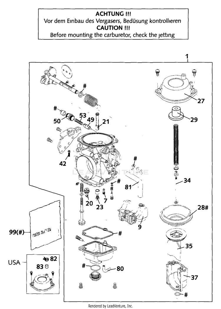 Carburetor Bst 40 640 LC4-E Engine - 2000 Schematic