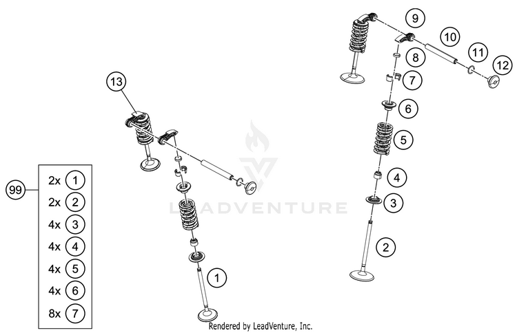 Valve Drive RC 390 ENGINE - 2018 Schematic