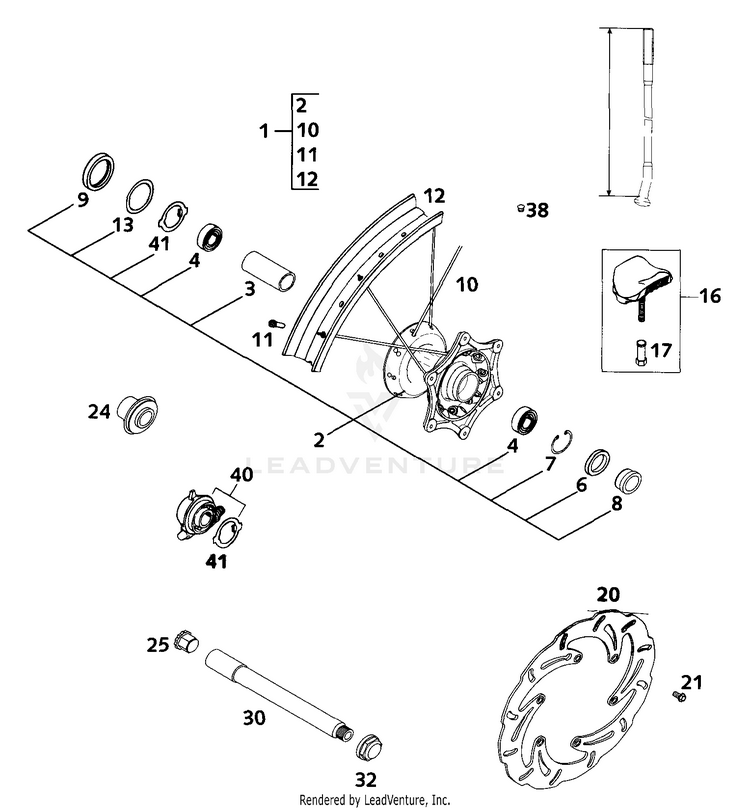 Front Wheel Mxc, Exc 200 EXC Chassis - 2001 Schematic