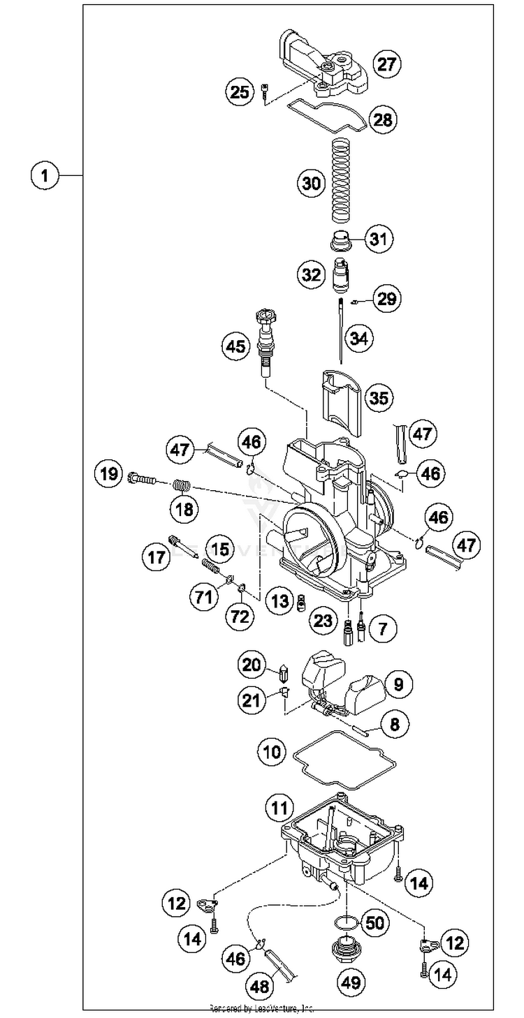 Carburetor 150 XC Engine - 2014 Schematic
