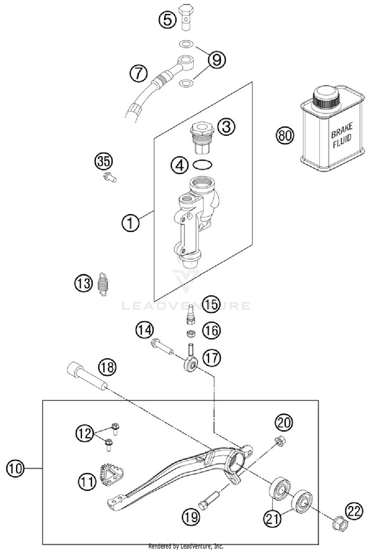 Rear Brake Control 150 XC Chassis - 2012 Schematic
