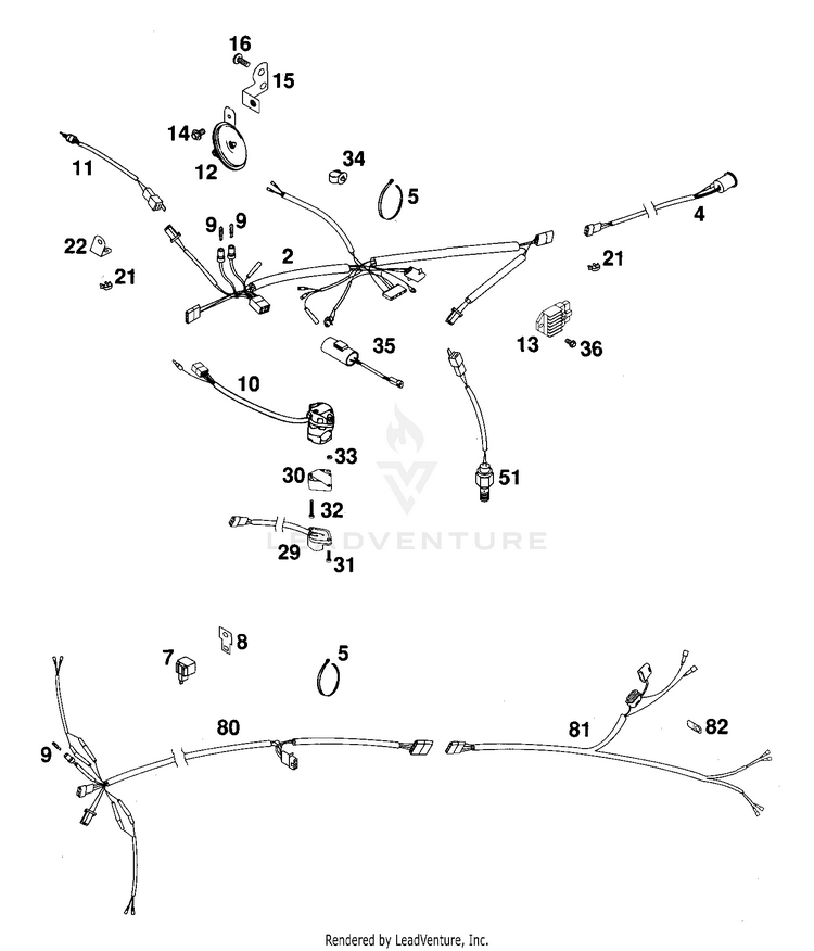 Wiring Harness 250 EXC Chassis - 2000 Schematic