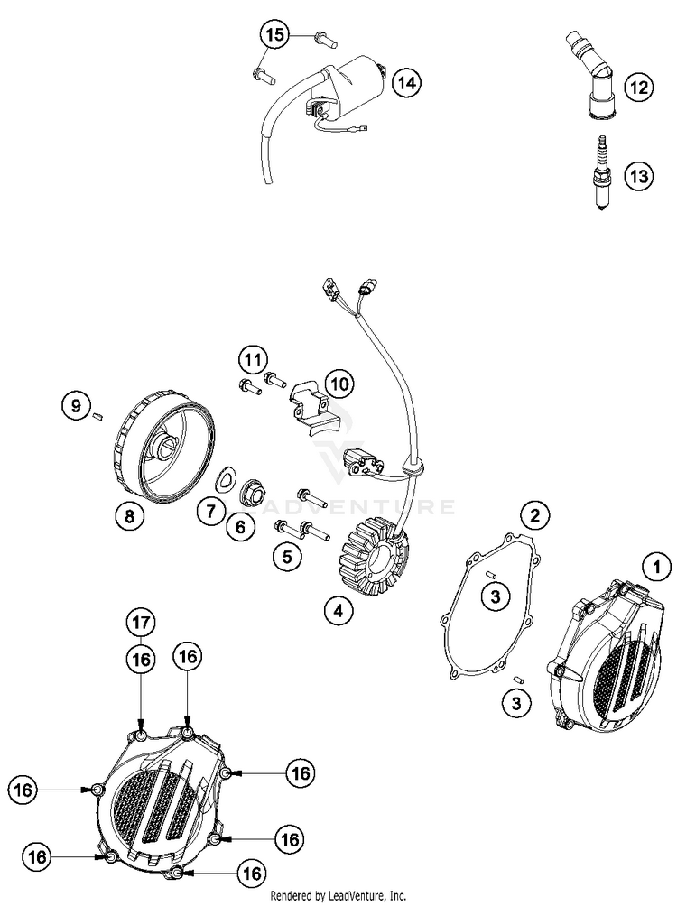 Ignition System 500 EXC-F ENGINE - 2018 Schematic