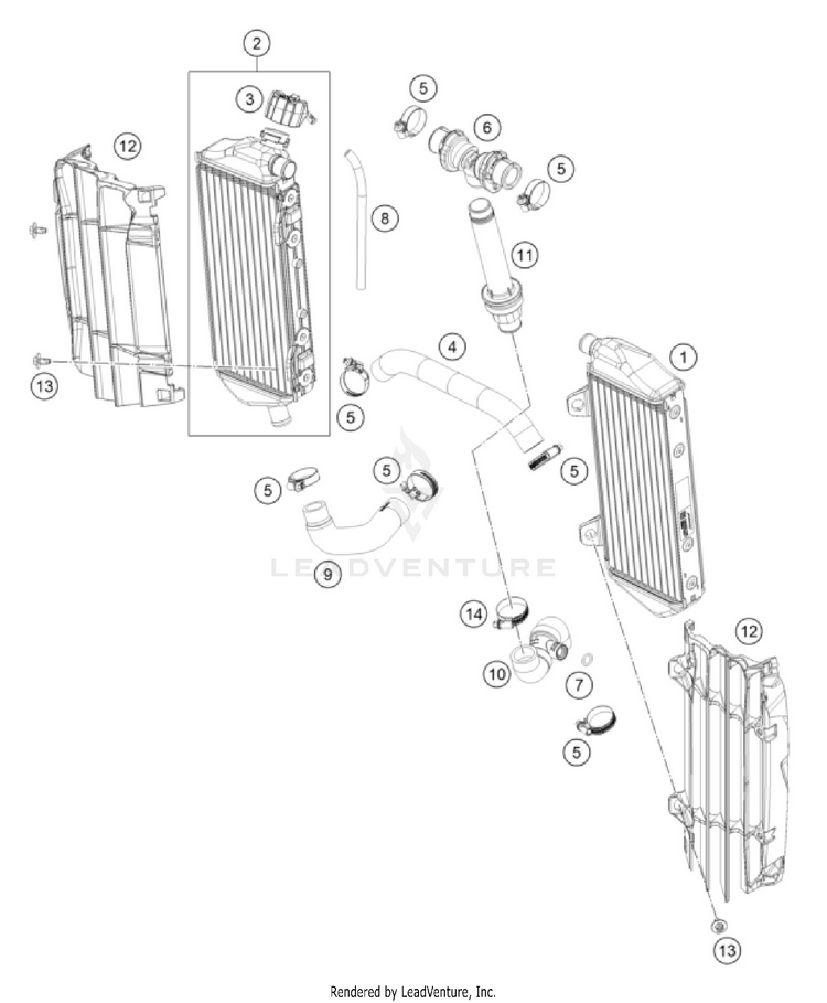 Cooling System 250 XC-W ENGINE - 2026 Schematic