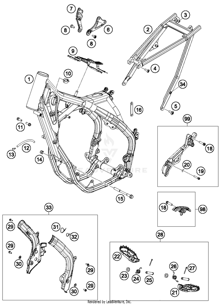 Frame 350 SX-F CHASSIS - 2018 Schematic