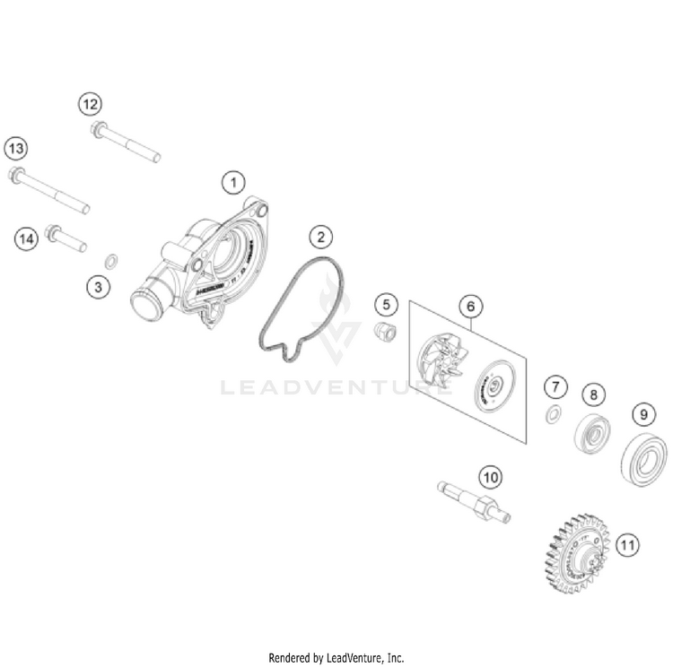 Water Pump 150 XC-W US ENGINE - 2024 Schematic