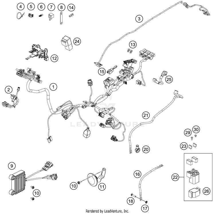 Wiring Harness 500 EXC-F SIX DAYS CHASSIS - 2020 Schematic