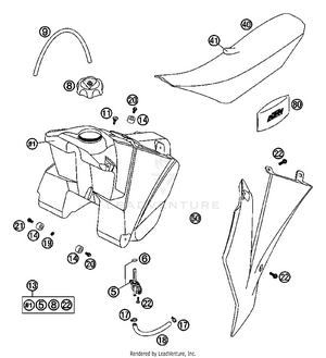 Tank, Seat, Cover Schematic