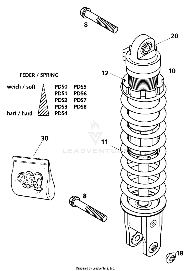 Shock Absorber Wp Pds 200 EXC Chassis - 2001 Schematic