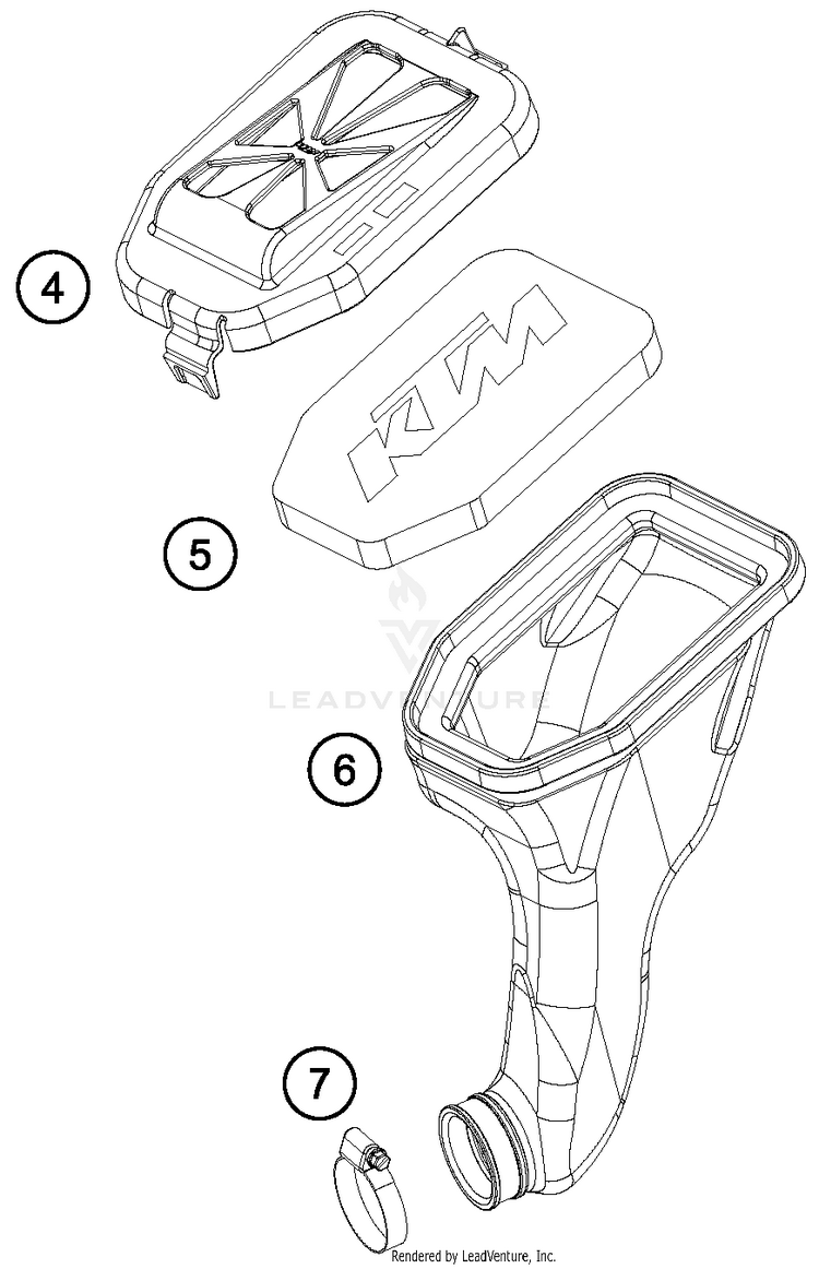 Air Filter 50 SX MINI Chassis - 2016 Schematic