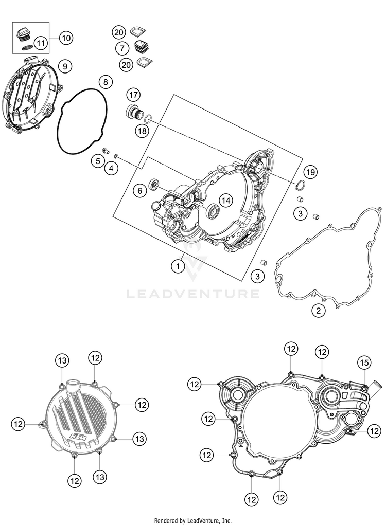 Clutch Cover 250 XC TPI Engine - 2021 Schematic