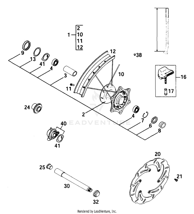 Front Wheel Mxc, Exc 250 MXC Chassis - 2001 Schematic